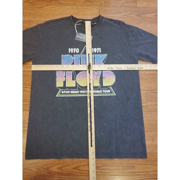 Pink Floyd Tshirt Mens Sz Small Atom Heart Mother World Tour Black Acid Wash Nwt - Picture 4 of 6